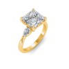 1 Ct Princess Moissanite Three Stone Tapered Engagement Ring