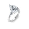 3.5 Ct Pear Lab Diamond Three Stone Whisper Engagement Ring