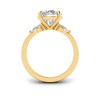 3.5 Ct Round Moissanite Three Stone Tapered Engagement Ring
