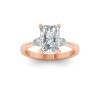 1 Ct Radiant Moissanite Three Stone Tapered Engagement Ring