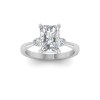 3 Ct Radiant Moissanite Three Stone Tapered Engagement Ring
