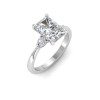3 Ct Radiant Moissanite Three Stone Tapered Engagement Ring