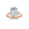 3 Ct Oval Moissanite Three Stone Tapered Engagement Ring