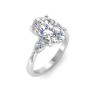 1 Ct Oval Lab Diamond Three Stone Tapered Engagement Ring