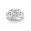 3 Ct Cushion Moissanite Wide Band Channel Set Engagement Ring