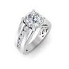2 Ct Round Lab Diamond Wide Band Channel Set Engagement Ring