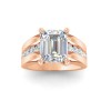 3 Ct Emerald Lab Diamond Wide Band Channel Set Engagement Ring