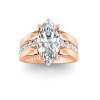 4 Ct Marquise Lab Diamond Wide Band Channel Set Engagement Ring