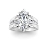 4 Ct Marquise Lab Diamond Wide Band Channel Set Engagement Ring