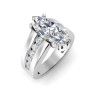 4 Ct Marquise Lab Diamond Wide Band Channel Set Engagement Ring