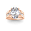 2 Ct Oval Lab Diamond Wide Band Channel Set Engagement Ring