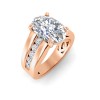 2 Ct Oval Lab Diamond Wide Band Channel Set Engagement Ring