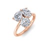 3 Ctw Three Stone Ring with Pear, Oval & Round Lab Diamond