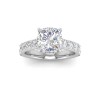 5 Ct Cushion Lab Diamond Secret Halo Classic Engagement Ring with Accent Diamonds