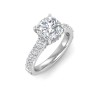 1 Ct Cushion Lab Diamond Secret Halo Classic Engagement Ring with Accent Diamonds