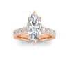 3 Ct Marquise Lab Diamond Secret Halo Classic Engagement Ring with Accent Diamonds