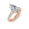 1 Ct Marquise Lab Diamond Secret Halo Classic Engagement Ring with Accent Diamonds