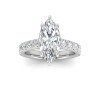 4 Ct Marquise Moissanite Secret Halo Classic Engagement Ring with Accent Diamonds