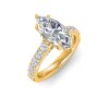 4 Ct Marquise Lab Diamond Secret Halo Classic Engagement Ring with Accent Diamonds