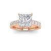 1 Ct Princess Lab Diamond Secret Halo Classic Engagement Ring with Accent Diamonds