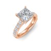 1 Ct Princess Lab Diamond Secret Halo Classic Engagement Ring with Accent Diamonds