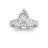 1 Ct Pear Lab Diamond Secret Halo Classic Engagement Ring with Accent Diamonds