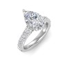 1 Ct Pear Lab Diamond Secret Halo Classic Engagement Ring with Accent Diamonds