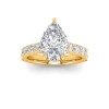5 Ct Pear Colorless Lab Diamond Secret Halo Classic Engagement Ring with Accent Diamonds