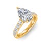 5 Ct Pear Colorless Lab Diamond Secret Halo Classic Engagement Ring with Accent Diamonds