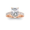 3 Ct Radiant Colorless Lab Diamond Secret Halo Classic Engagement Ring with Accent Diamonds