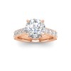 3 Ct Round Colorless Lab Diamond Secret Halo Classic Engagement Ring with Accent Diamonds