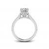 1 Ct Cushion Lab Diamond Secret Halo Classic Engagement Ring with Accent Diamonds