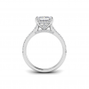 1 Ct Princess Lab Diamond Secret Halo Classic Engagement Ring with Accent Diamonds