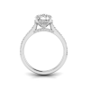 1 Ct Round Moissanite Secret Halo Classic Engagement Ring with Accent Diamonds