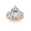 3 Ct Marquise Lab Diamond Statement Engagement Ring with Wide Baguette Band