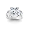 3 Ct Radiant Moissanite Statement Engagement Ring with Wide Baguette Band