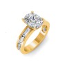 4 Ct Elongated Cushion Lab Diamond Channel Set Engagement Ring