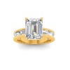 3 Ct Emerald Lab Diamond Channel Set Engagement Ring