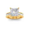 4 Ct Princess Lab Diamond Channel Set Engagement Ring