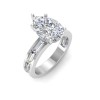 3 Ct Pear Moissanite Channel Set Engagement Ring