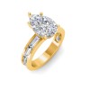 2.5 Ct Pear Moissanite Channel Set Engagement Ring