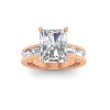 4 Ct Radiant Colorless Lab Diamond Channel Set Engagement Ring