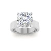 3 Ct Cushion Lab Diamond Solitaire Engagement Ring with Wide Band
