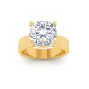 4 Ct Cushion Lab Diamond Solitaire Engagement Ring with Wide Band
