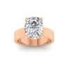2.5 Ct Elongated Cushion Colorless Lab Diamond Solitaire Engagement Ring with Wide Bands