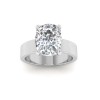 2.5 Ct Elongated Cushion Lab Diamond Solitaire Engagement Ring with Wide Bands