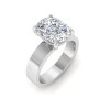 2.5 Ct Elongated Cushion Lab Diamond Solitaire Engagement Ring with Wide Bands