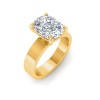 4 Ct Elongated Cushion Lab Diamond Solitaire Engagement Ring with Wide Band
