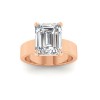 4 Ct Emerald Colorless Lab Diamond Solitaire Engagement Ring with Wide Band