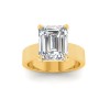 4 Ct Emerald Lab Diamond Solitaire Engagement Ring with Wide Band